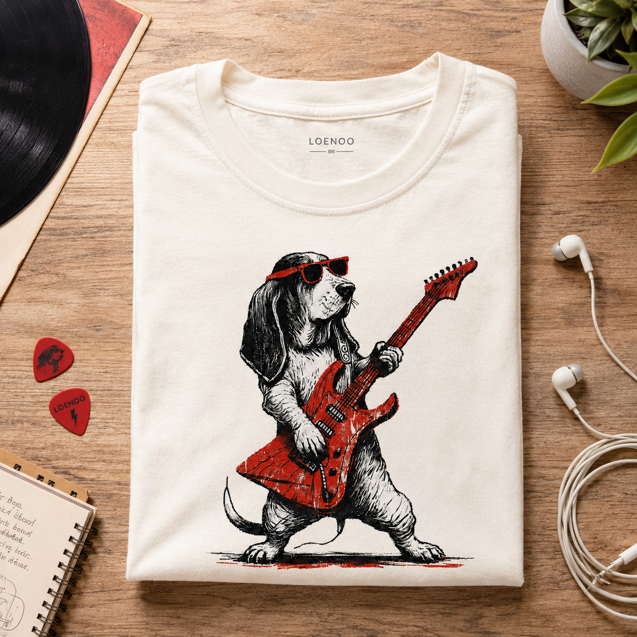 🎸 Rock Loud, Wag Proud – Vintage Guitar Dog Tee