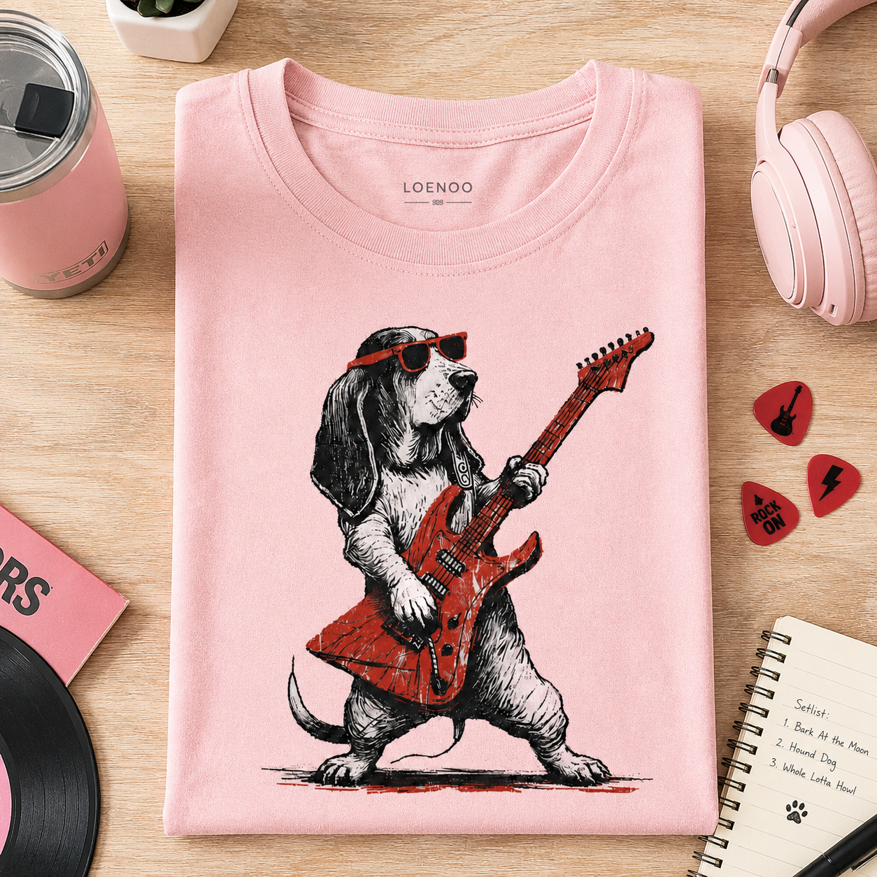 🎸 Rock Loud, Wag Proud – Vintage Guitar Dog Tee