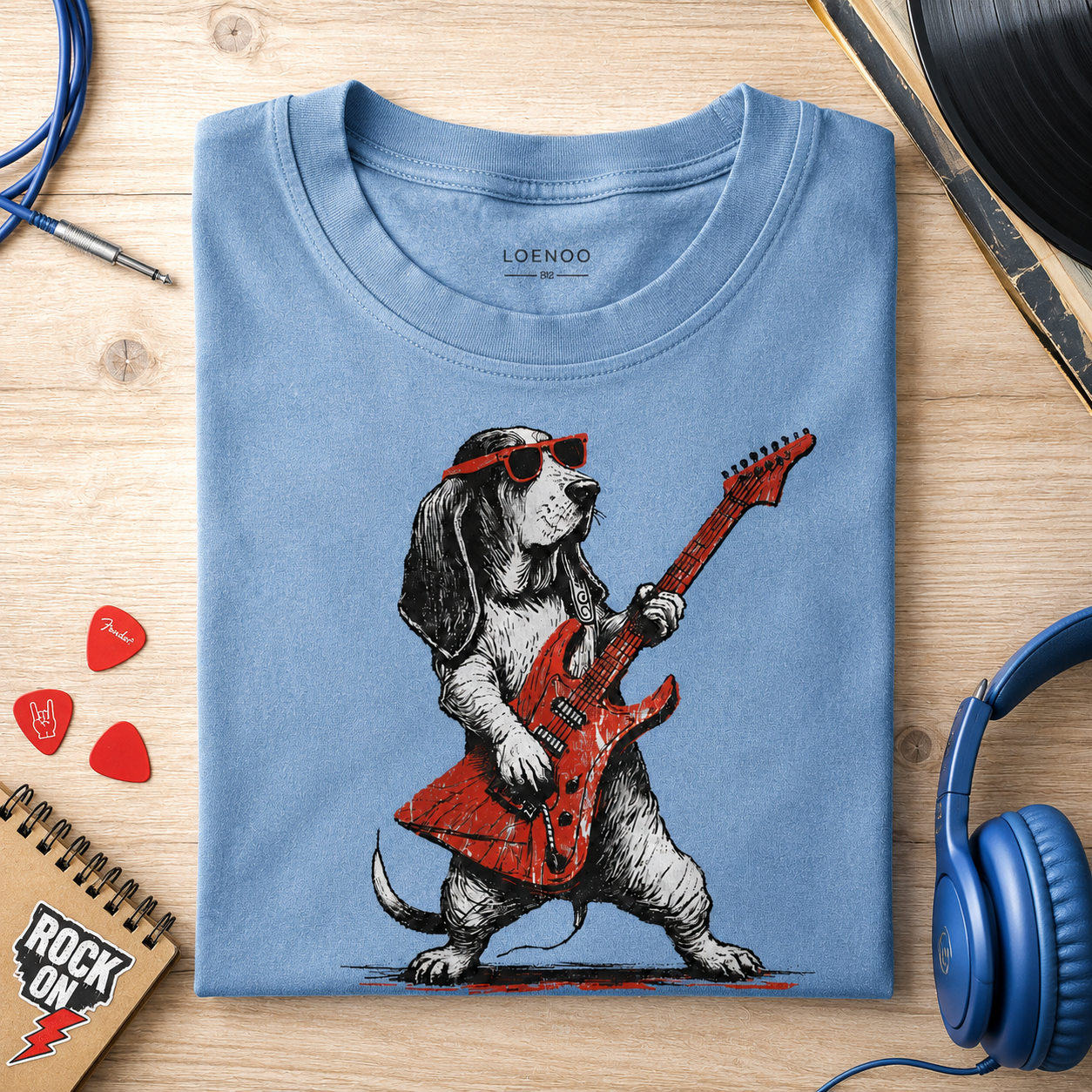 🎸 Rock Loud, Wag Proud – Vintage Guitar Dog Tee