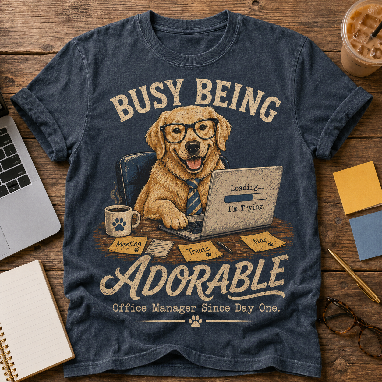 Busy Being Adorable Dog Graphic T-Shirt