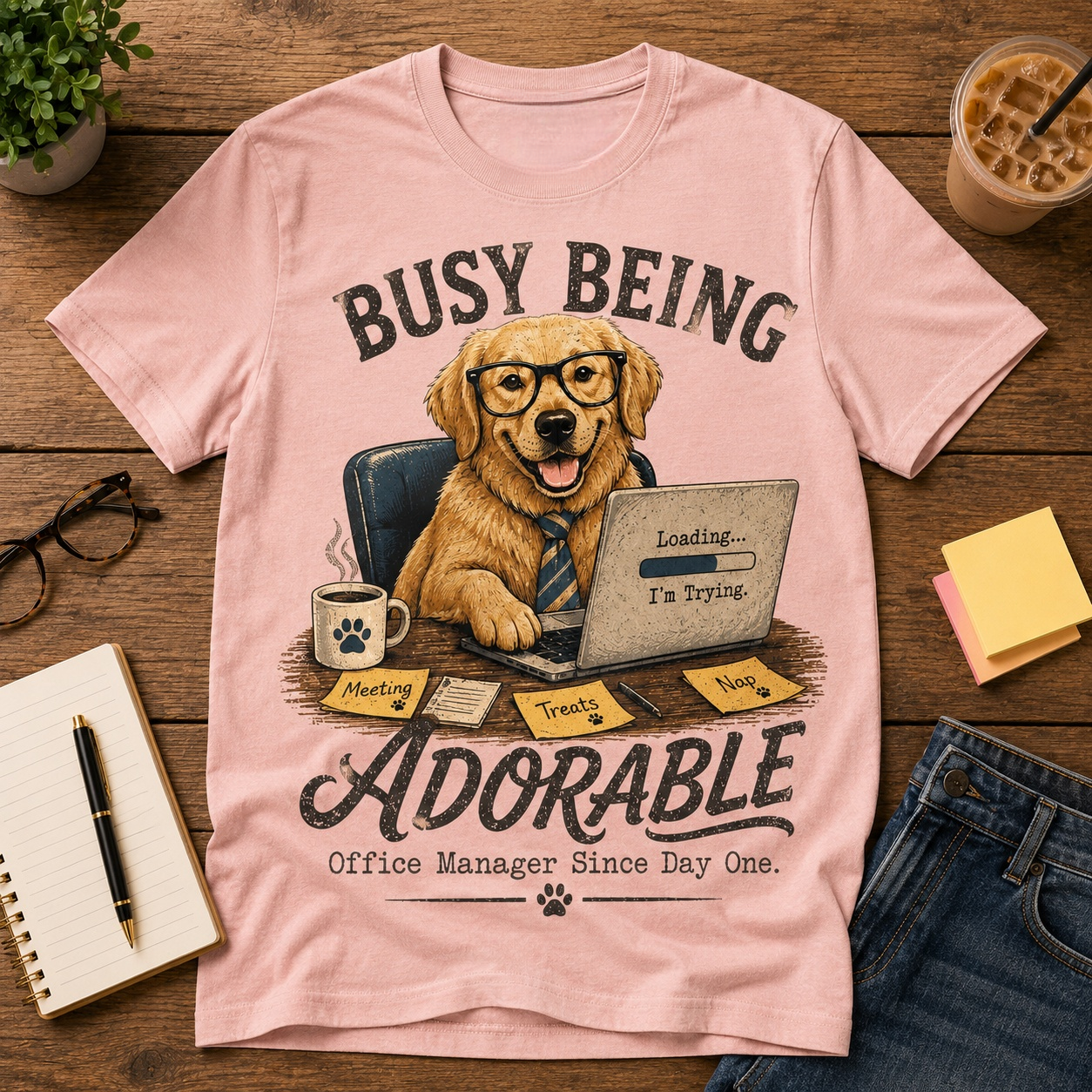 Busy Being Adorable Dog Graphic T-Shirt