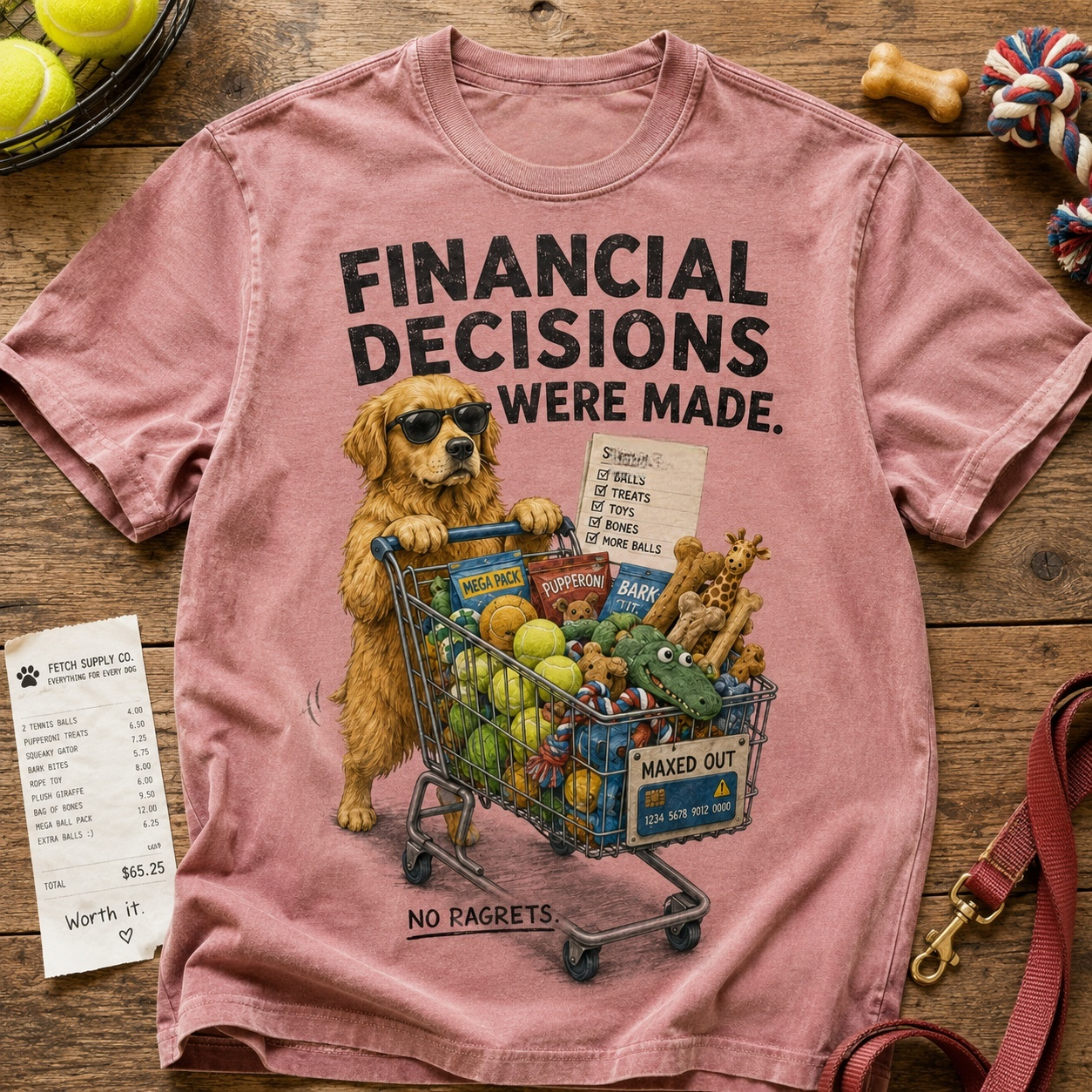 Financial Decisions Were Made Dog Graphic T-Shirt