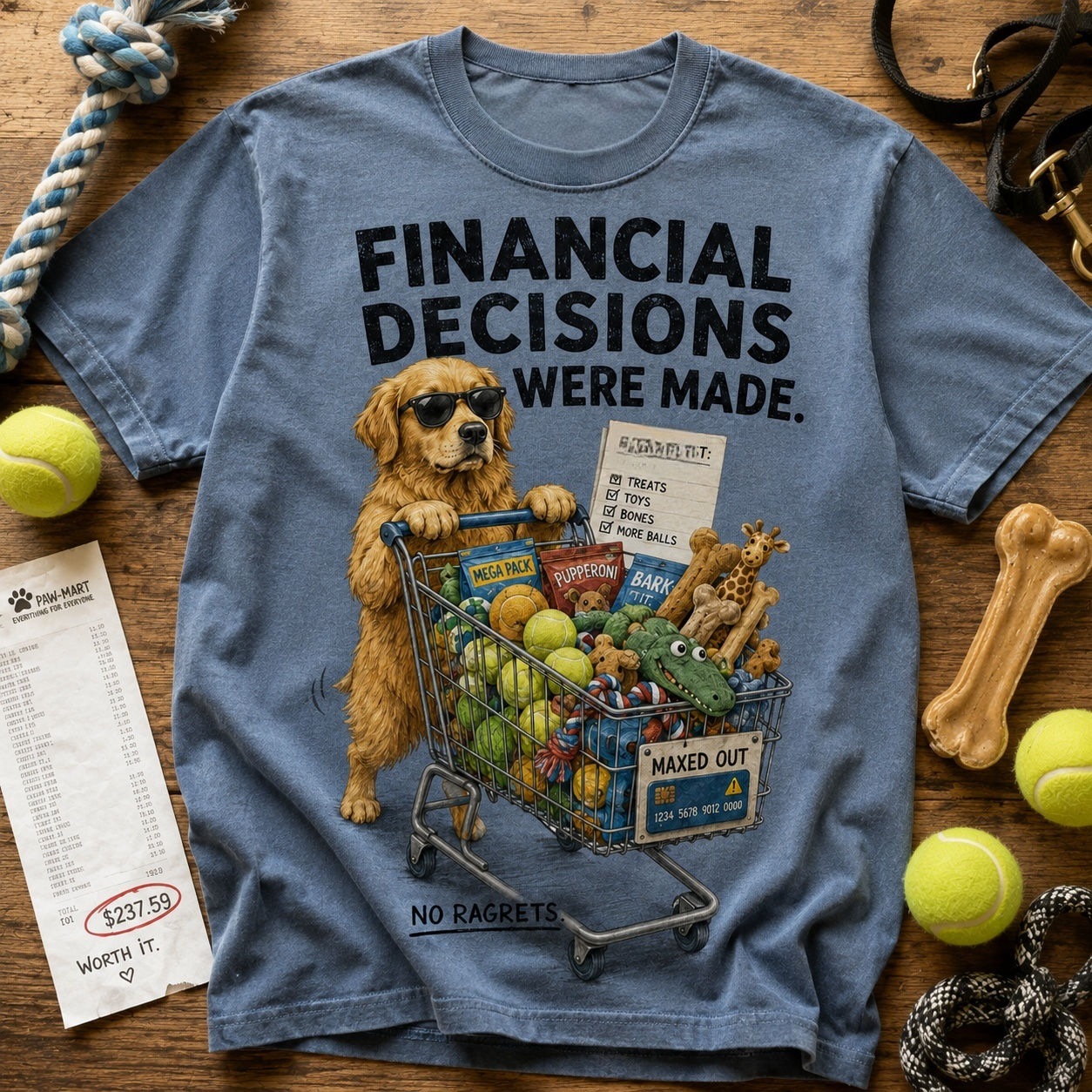 Financial Decisions Were Made Dog Graphic T-Shirt