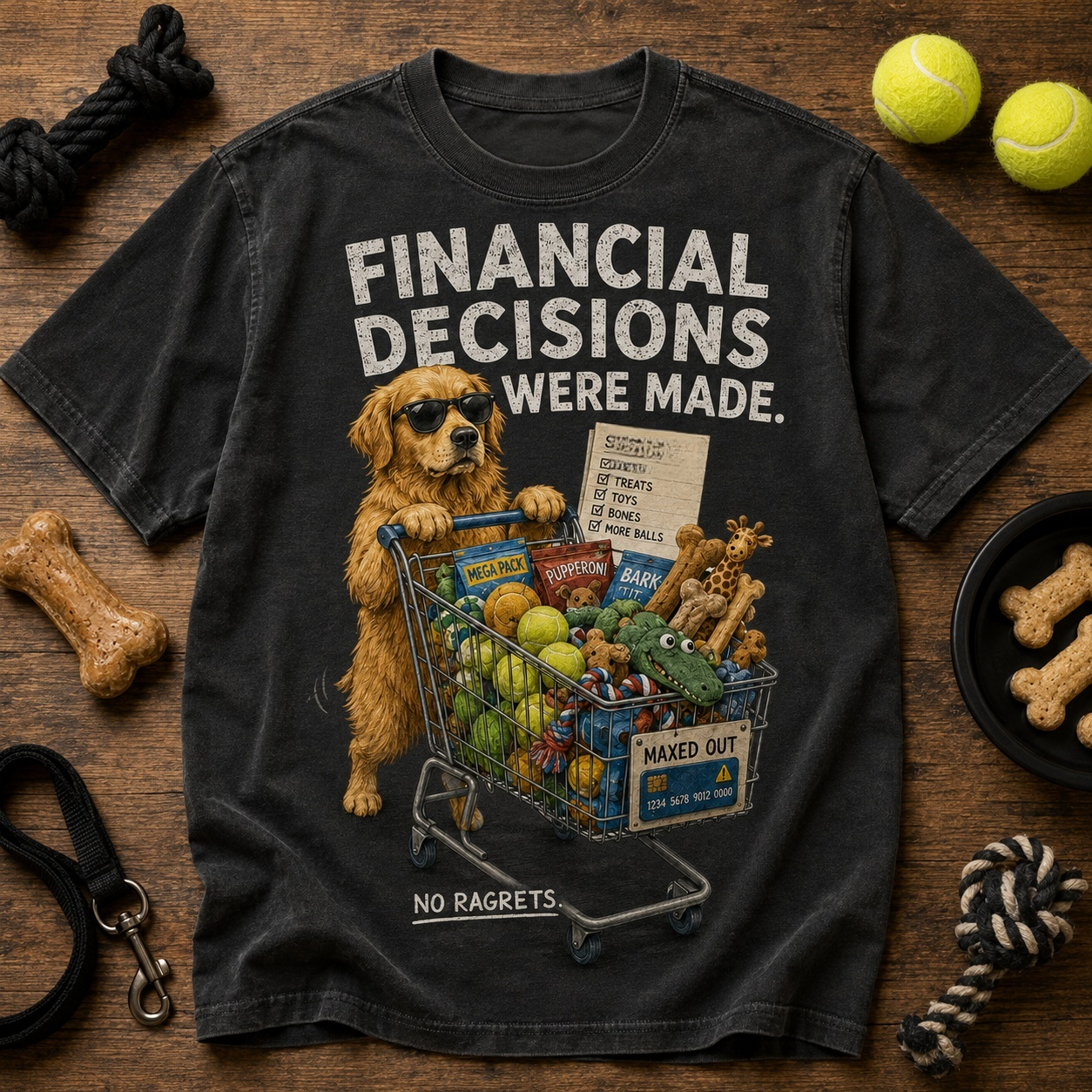 Financial Decisions Were Made Dog Graphic T-Shirt