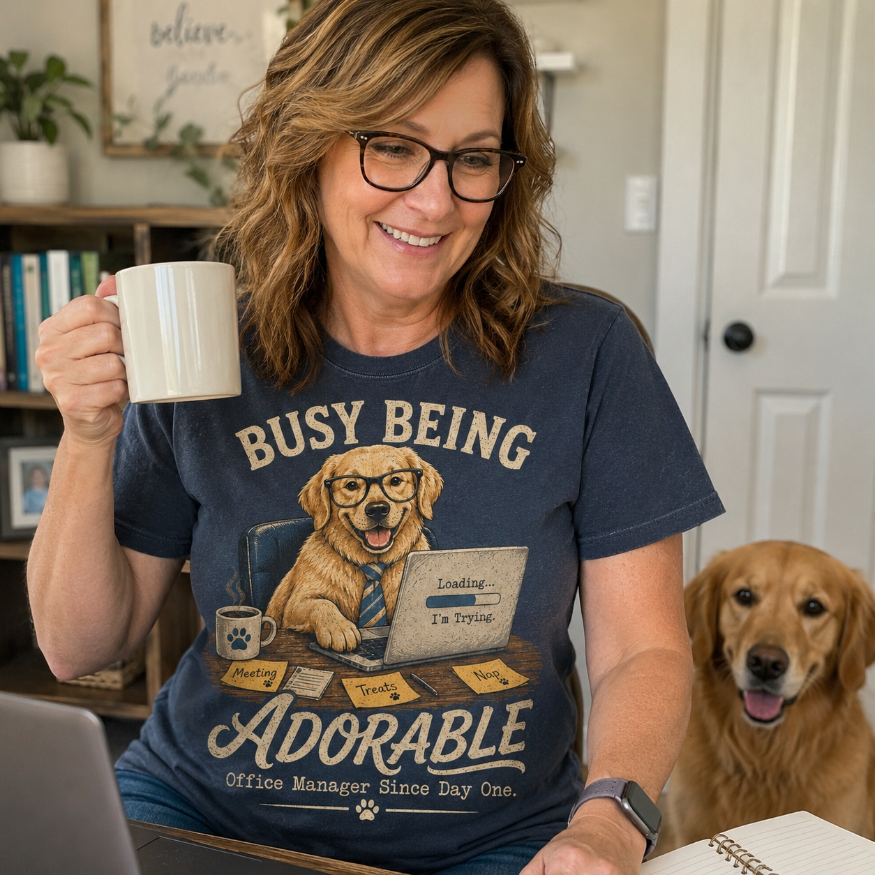 Busy Being Adorable Dog Graphic T-Shirt
