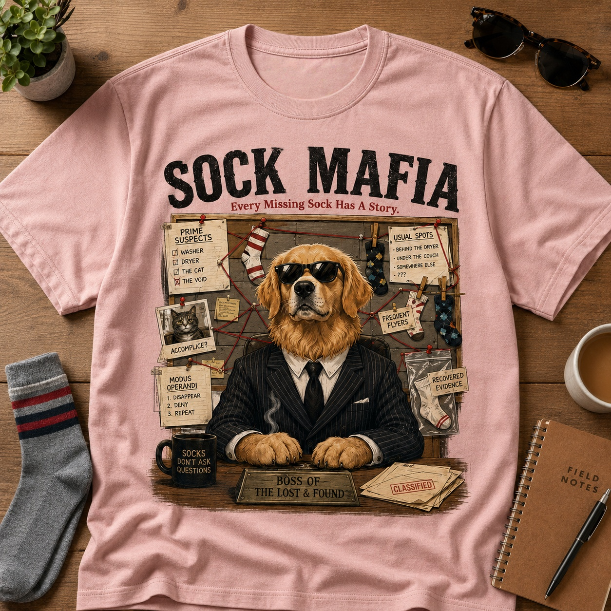 Every Missing Sock Has A Story Dog T-Shirt🕵️