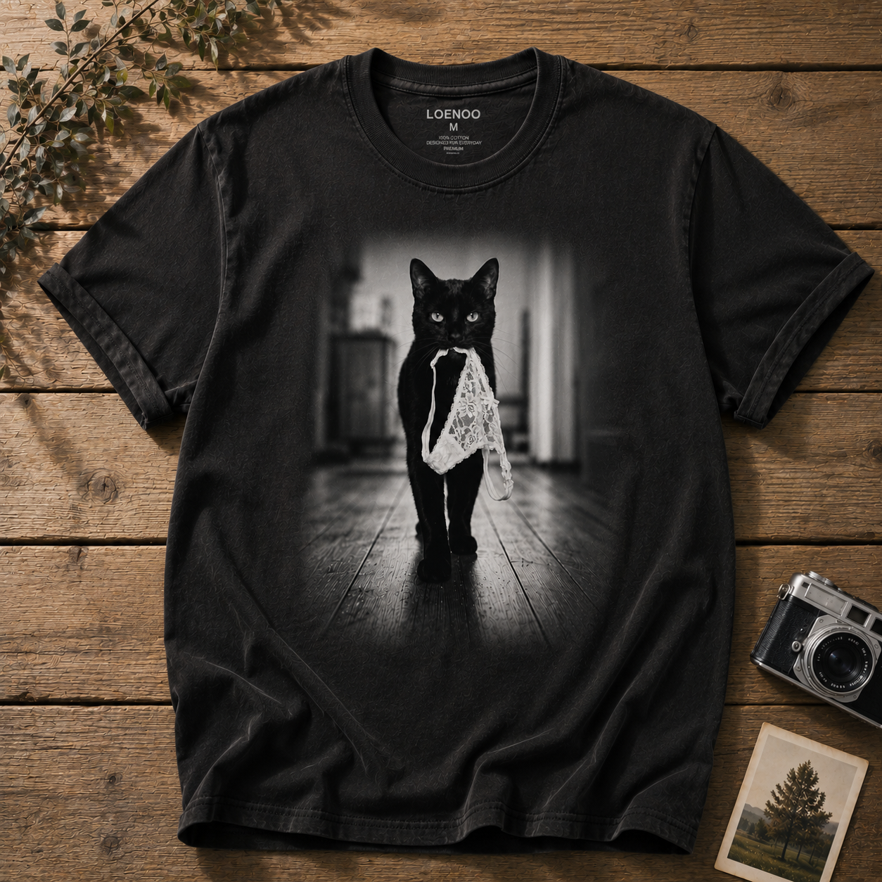 🖤 Black Cat Mischief Vintage Graphic Tee