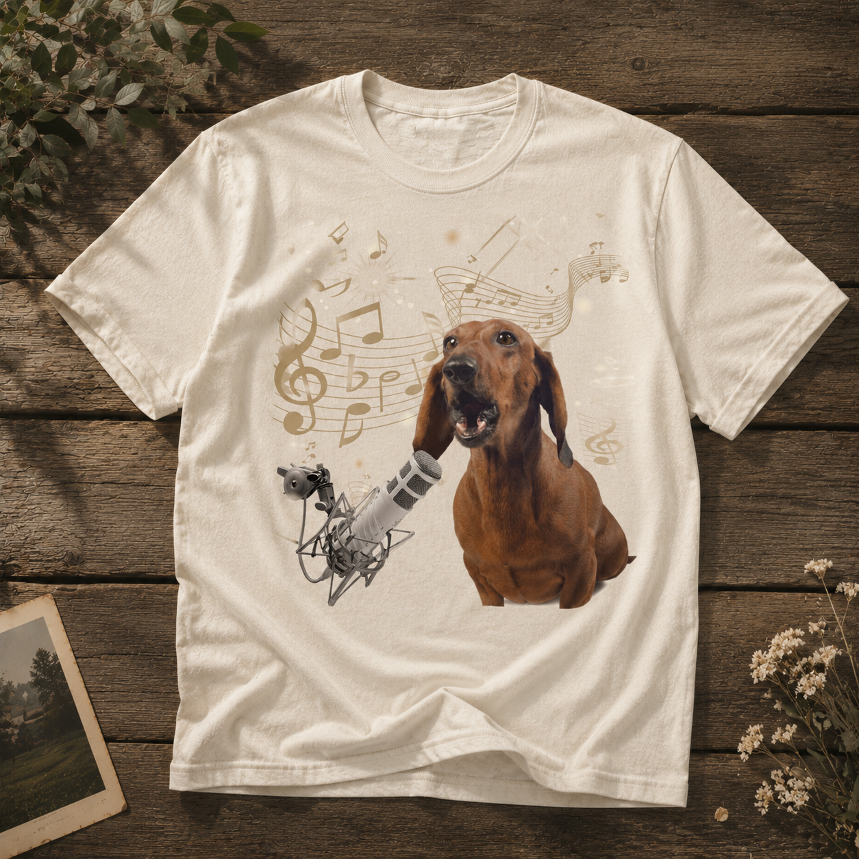 🎵 Singing Dachshund Vintage Graphic Tee