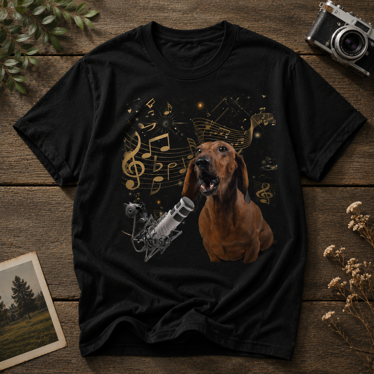 🎵 Singing Dachshund Vintage Graphic Tee