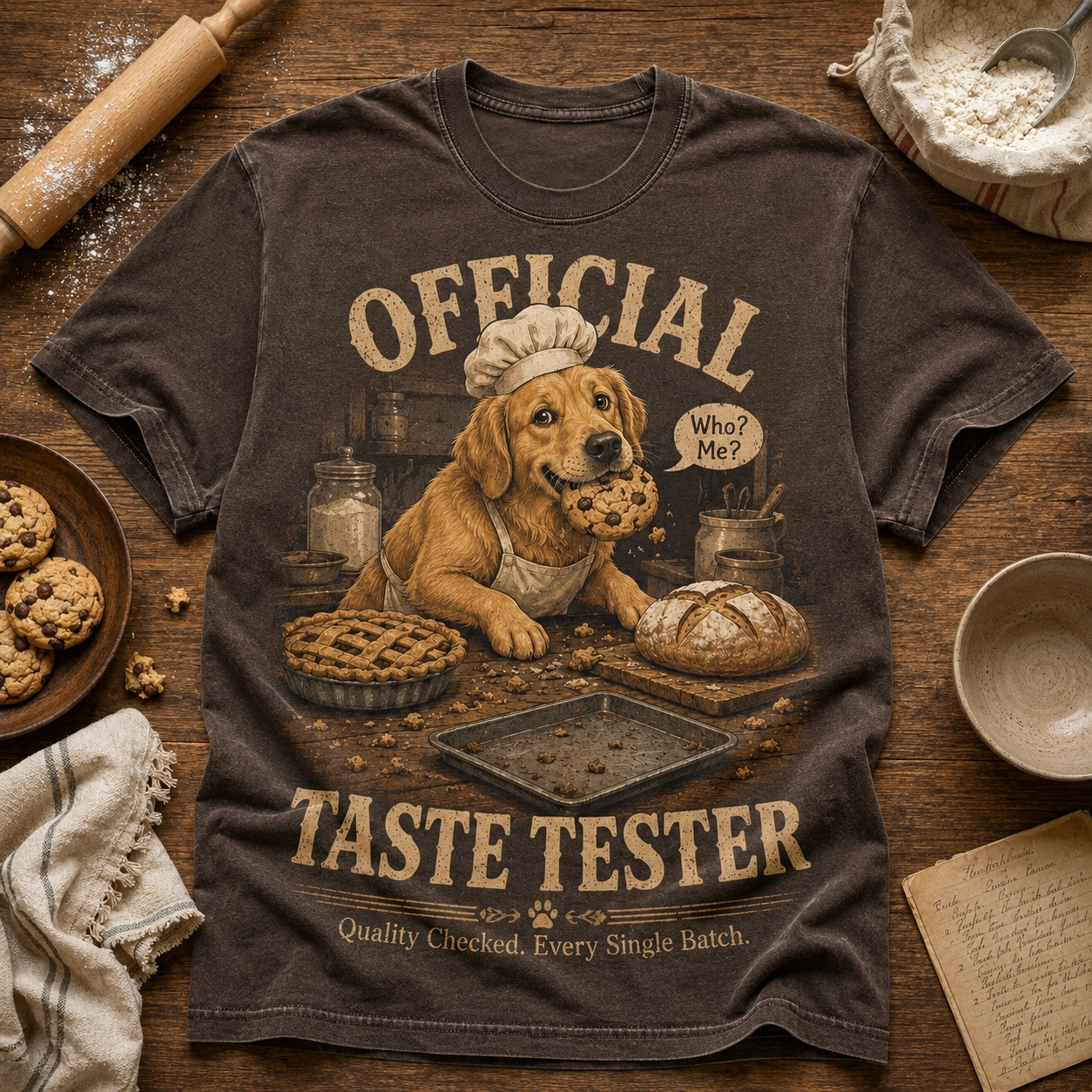 Every Batch Personally Tested Dog T-Shirt 👨‍🍳