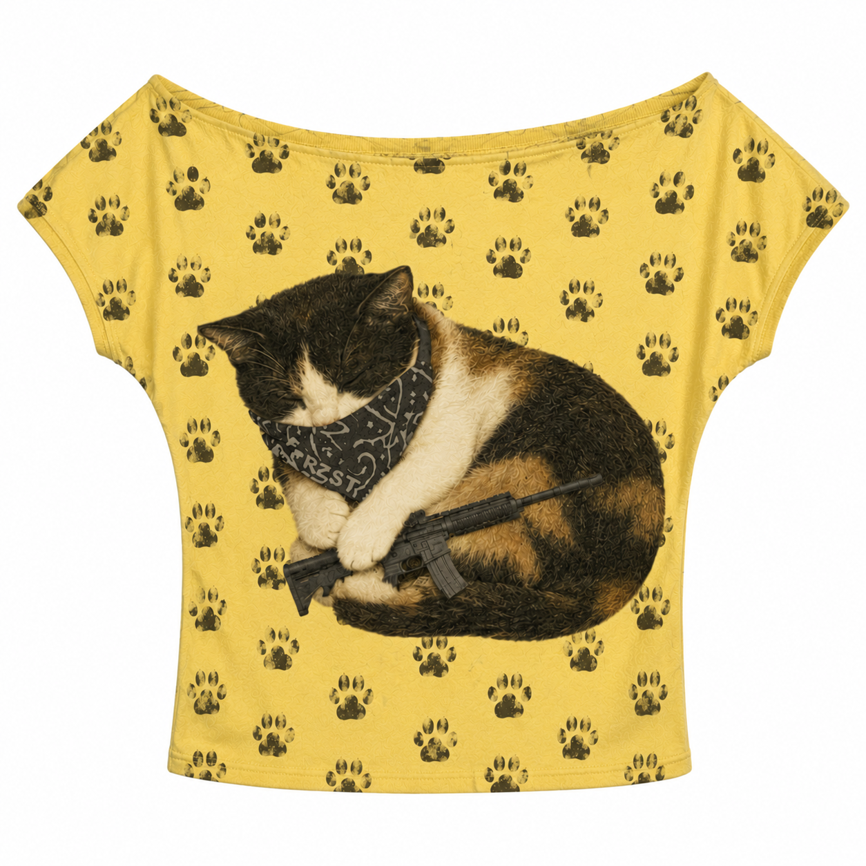 🐾Mischief Cat Off Shoulder T-Shirt