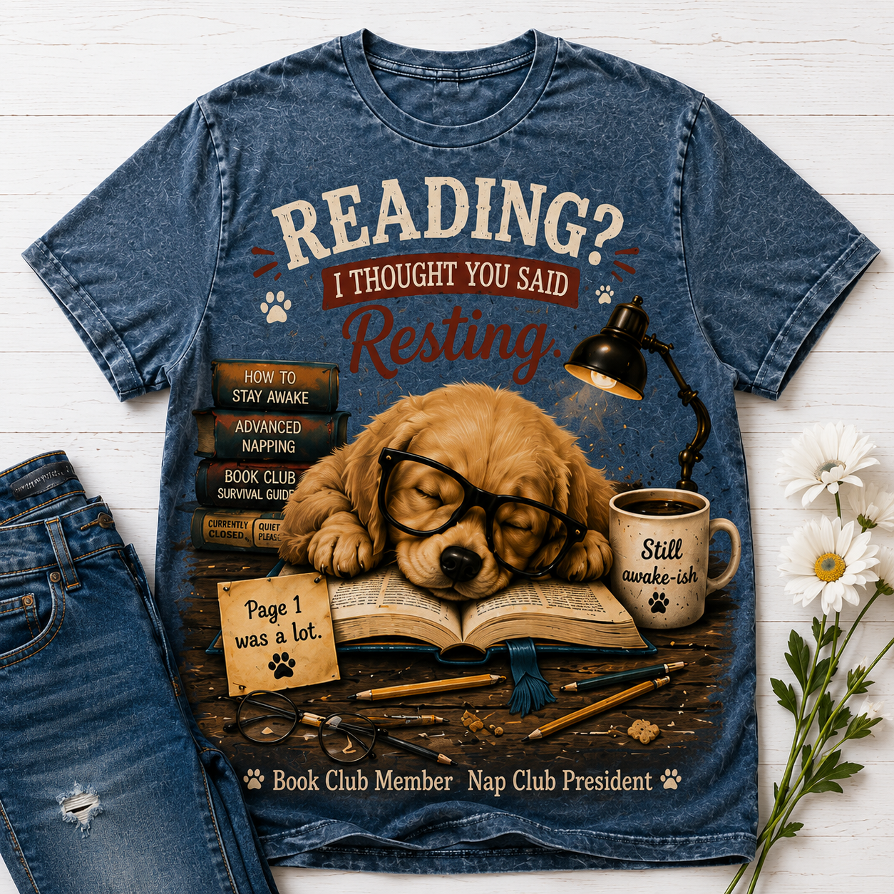 Reading? I Thought You Said Resting Dog Graphic T-Shirt🐶