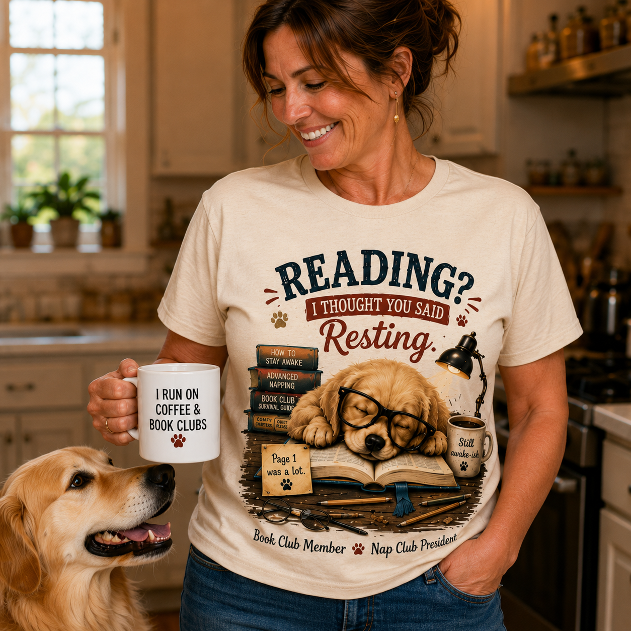 Reading? I Thought You Said Resting Dog Graphic T-Shirt🐶