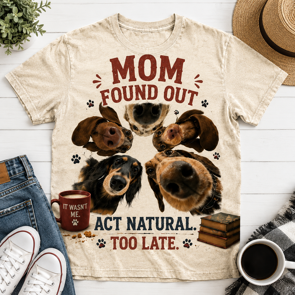 Mom Found Out Dog Graphic T-Shirt