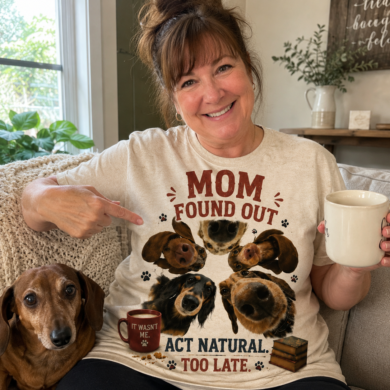 Mom Found Out Dog Graphic T-Shirt