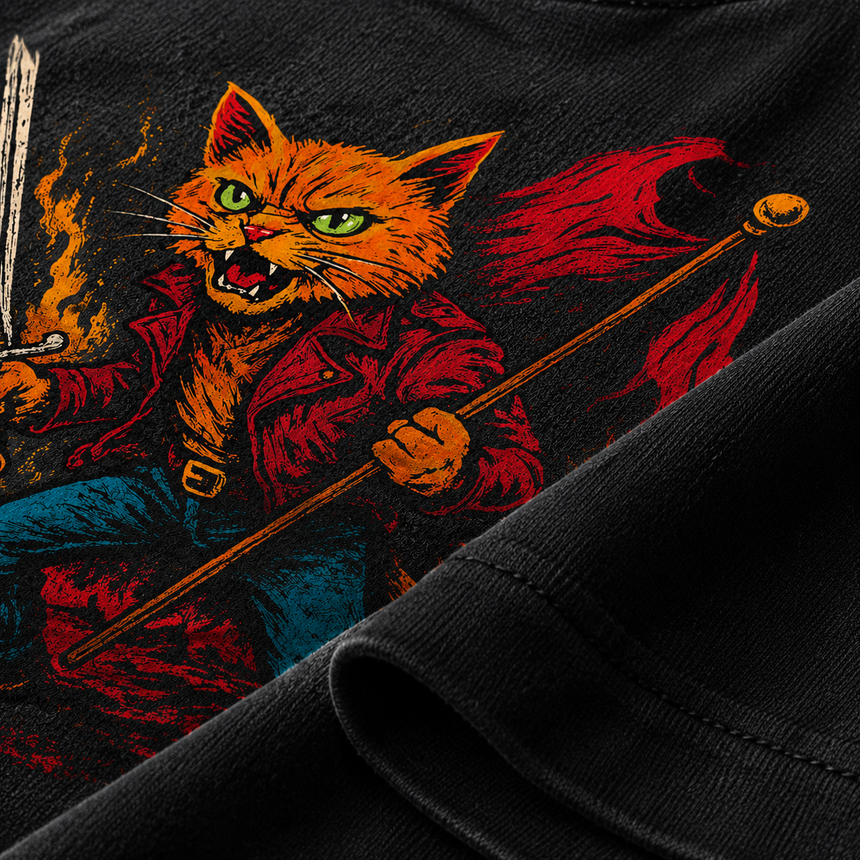 🐱🔥 Flame Warrior Cat T-Shirt