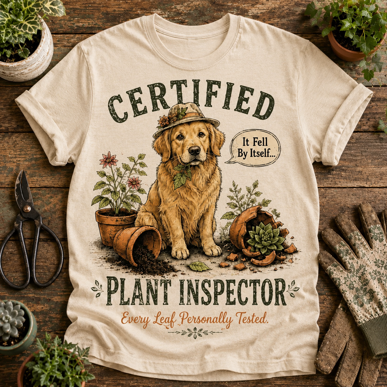It Fell By Itself Dog T-Shirt🪴