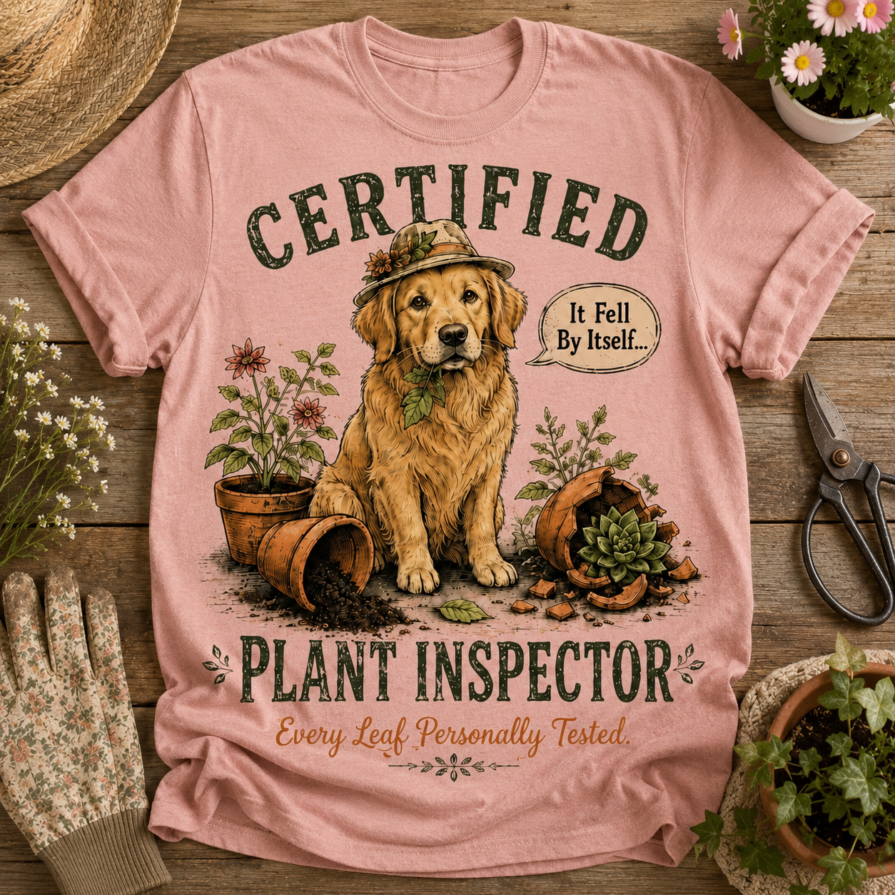It Fell By Itself Dog T-Shirt🪴