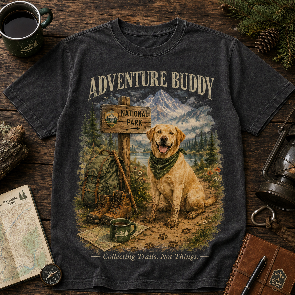 Adventure Buddy – Collecting Trails Tee🐶