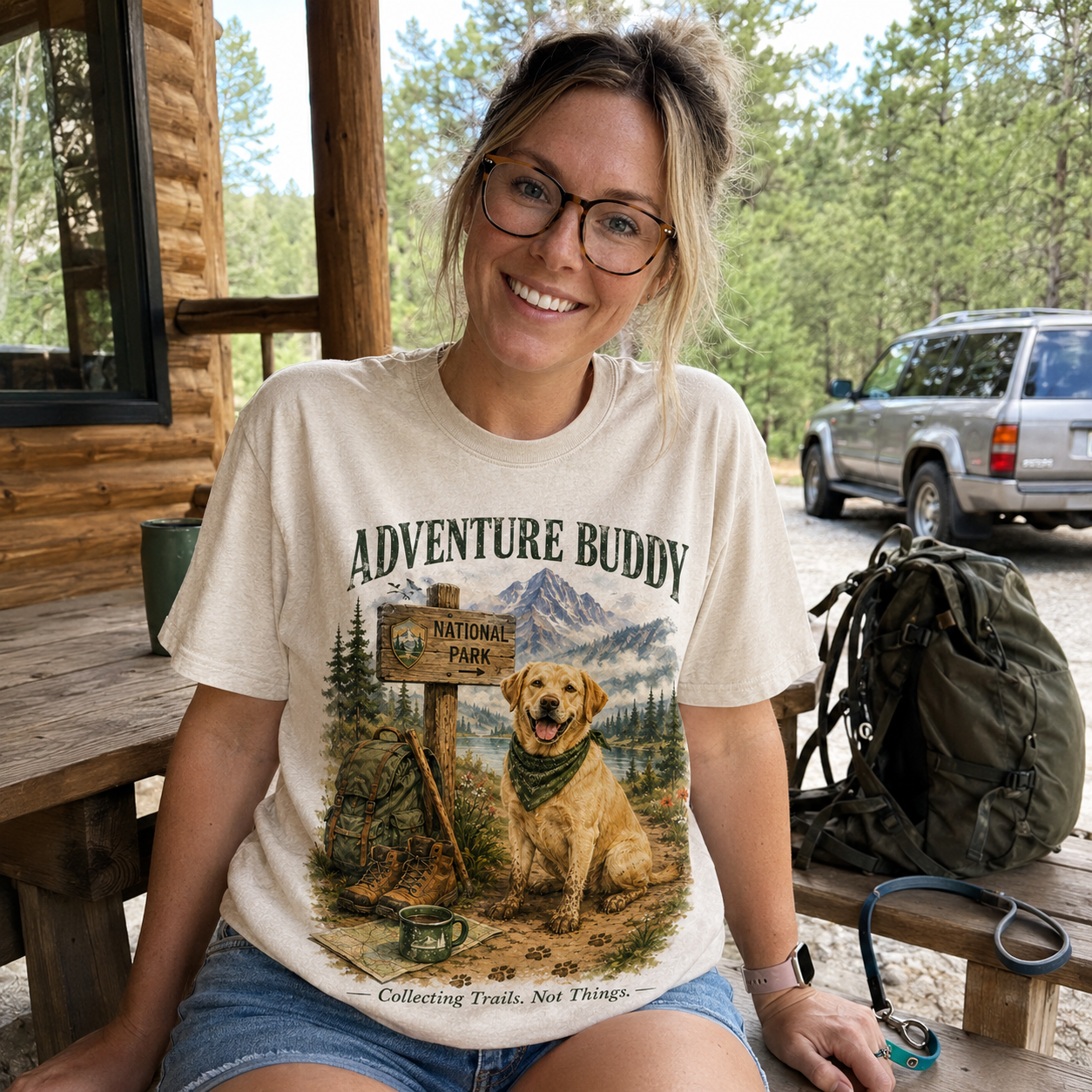 Adventure Buddy – Collecting Trails Tee🐶