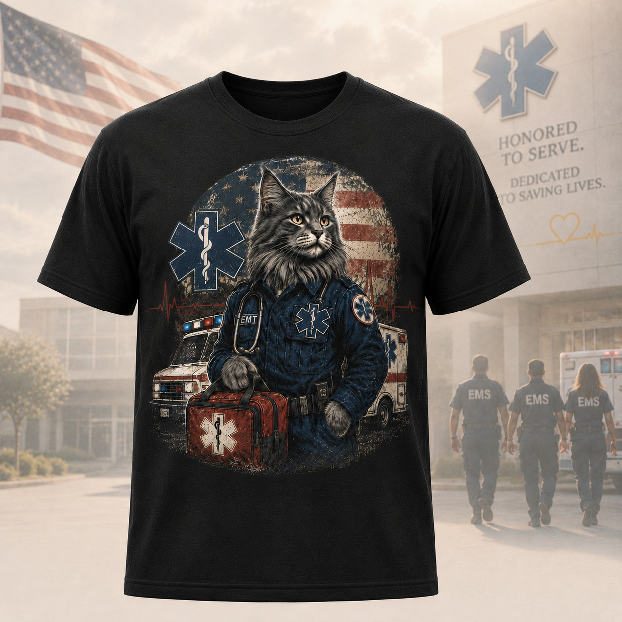 EMT Hero Cat T-Shirt