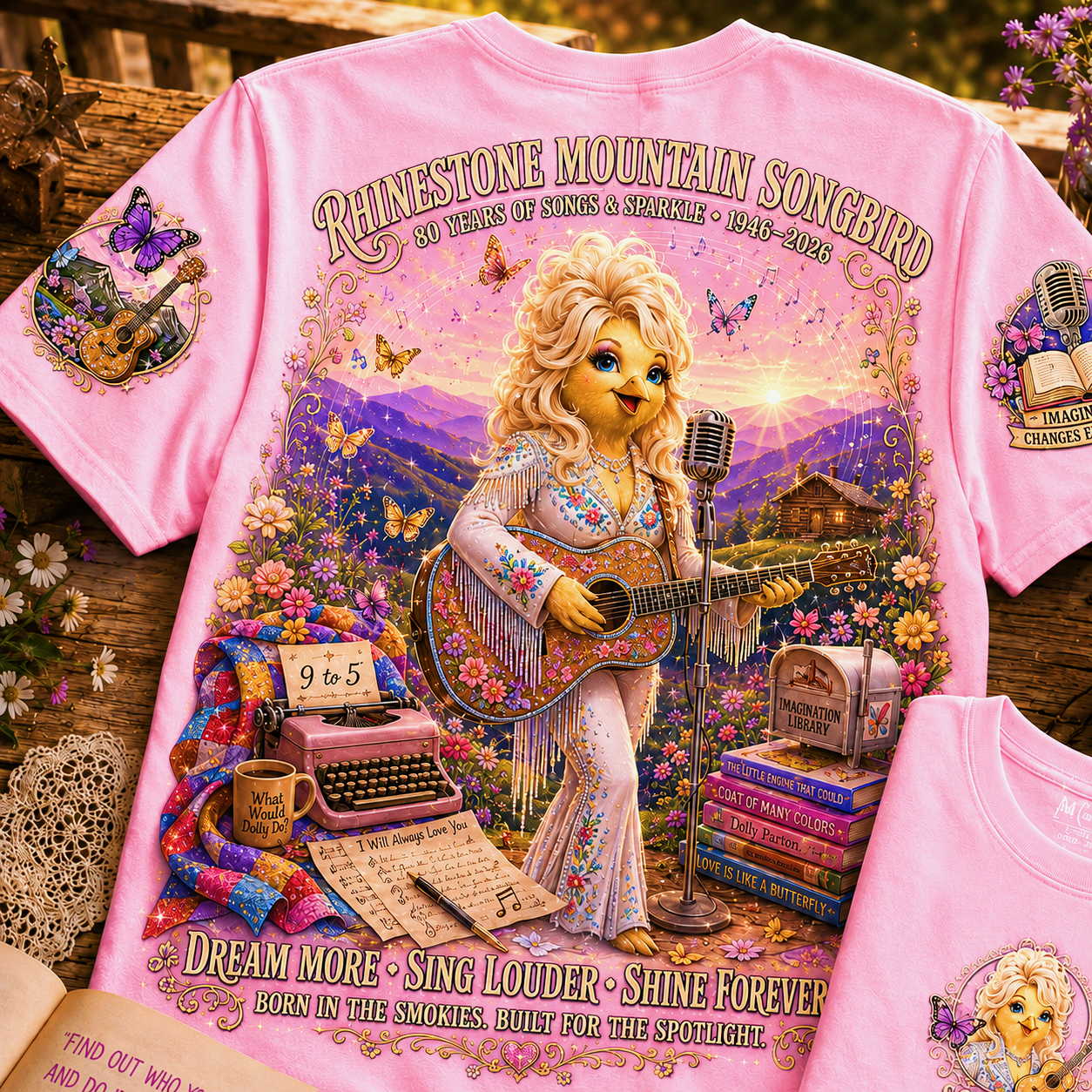 Rhinestone Mountain Songbird Dream More T-Shirt