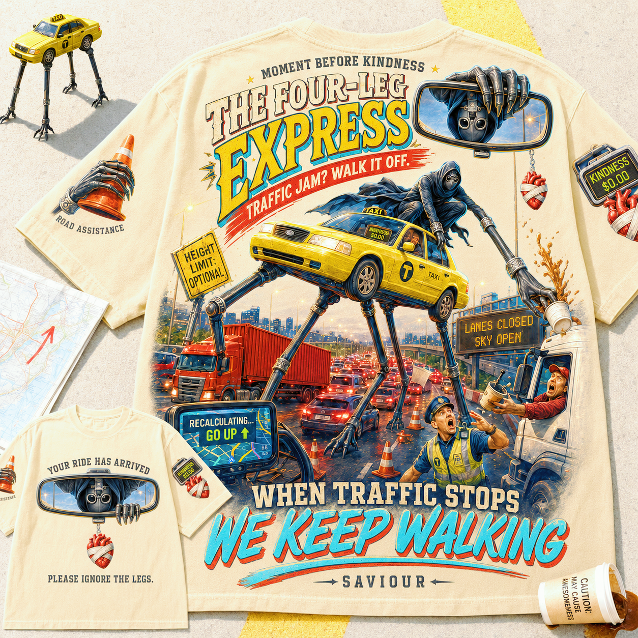 Four-Leg Express New York Taxi Dog T-Shirt