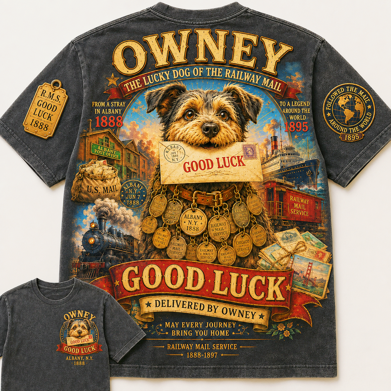 Owney Good Luck Railway Mail T-Shirt