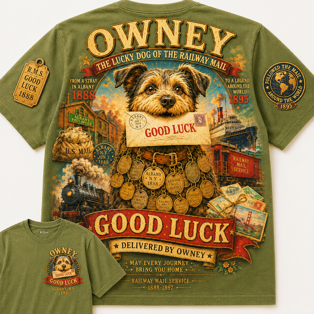 Owney Good Luck Railway Mail T-Shirt