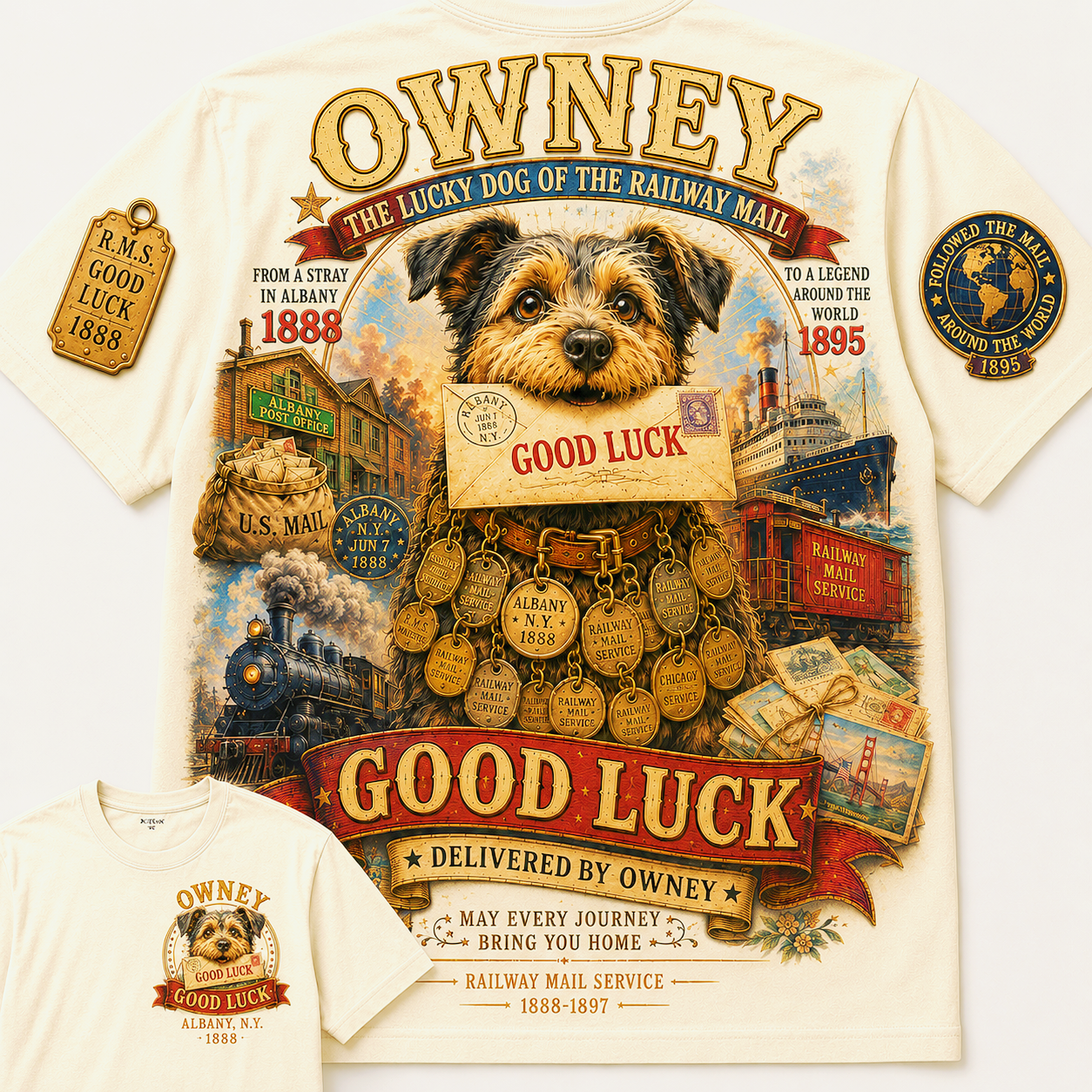 Owney Good Luck Railway Mail T-Shirt