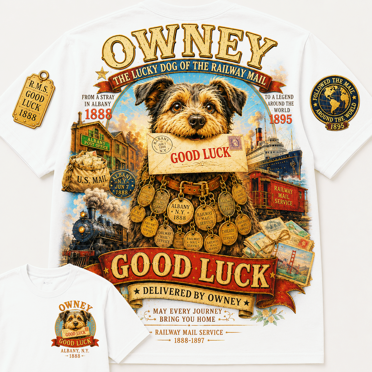 Owney Good Luck Railway Mail T-Shirt