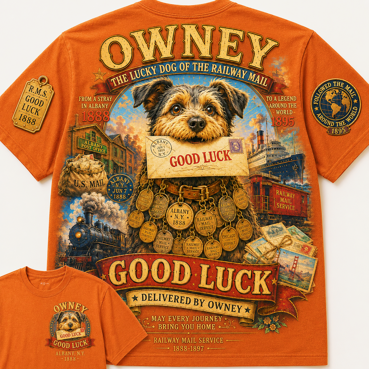 Owney Good Luck Railway Mail T-Shirt