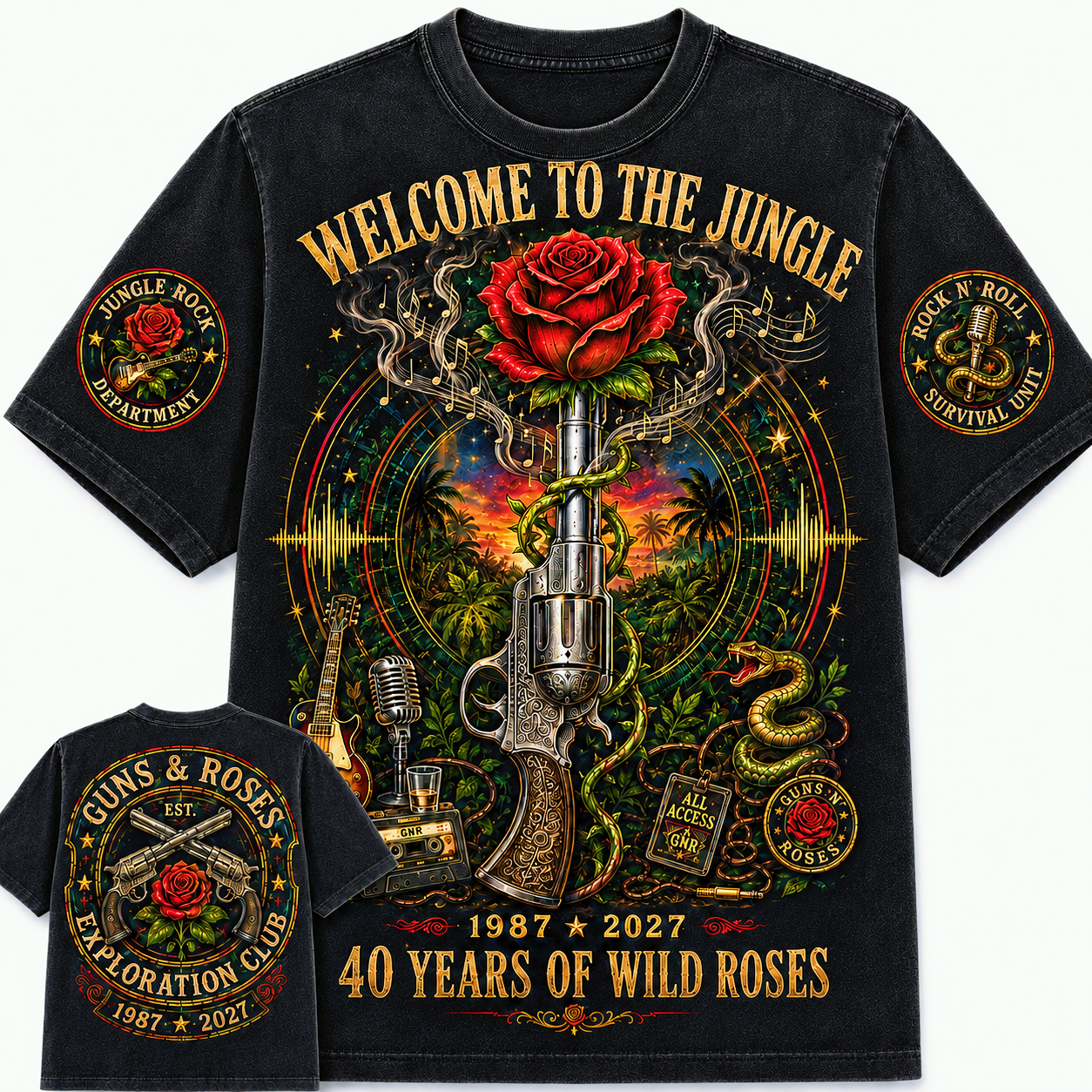 Welcome to the Jungle 40th Anniversary Rock T-Shirt