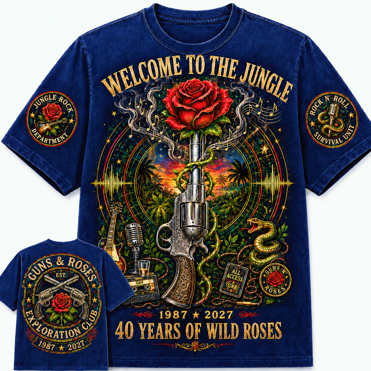 Welcome to the Jungle 40th Anniversary Rock T-Shirt