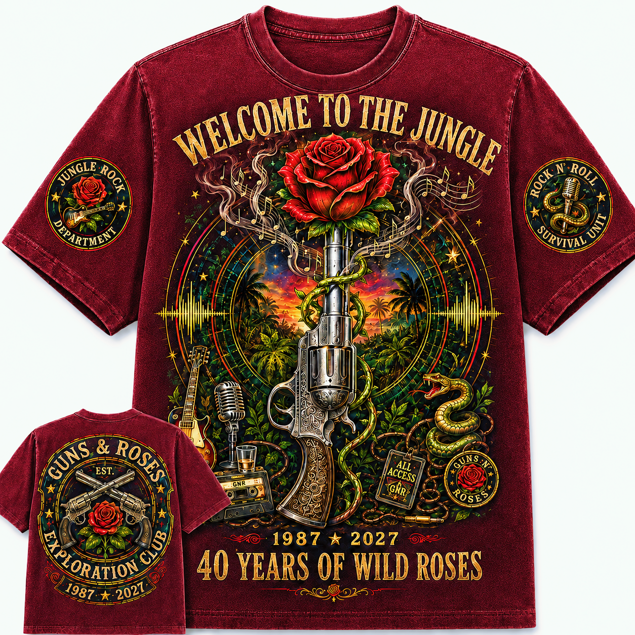 Welcome to the Jungle 40th Anniversary Rock T-Shirt