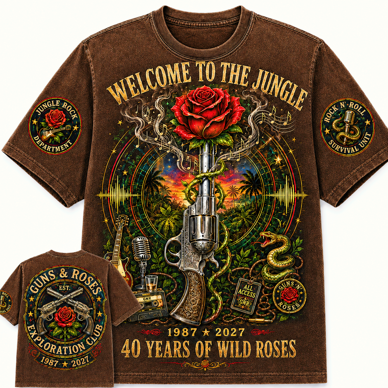 Welcome to the Jungle 40th Anniversary Rock T-Shirt