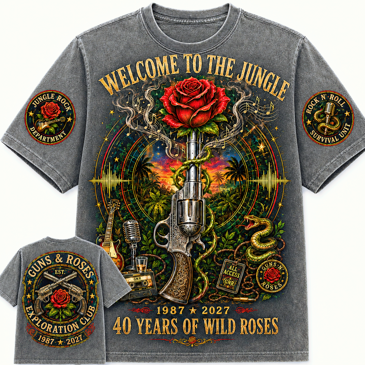 Welcome to the Jungle 40th Anniversary Rock T-Shirt