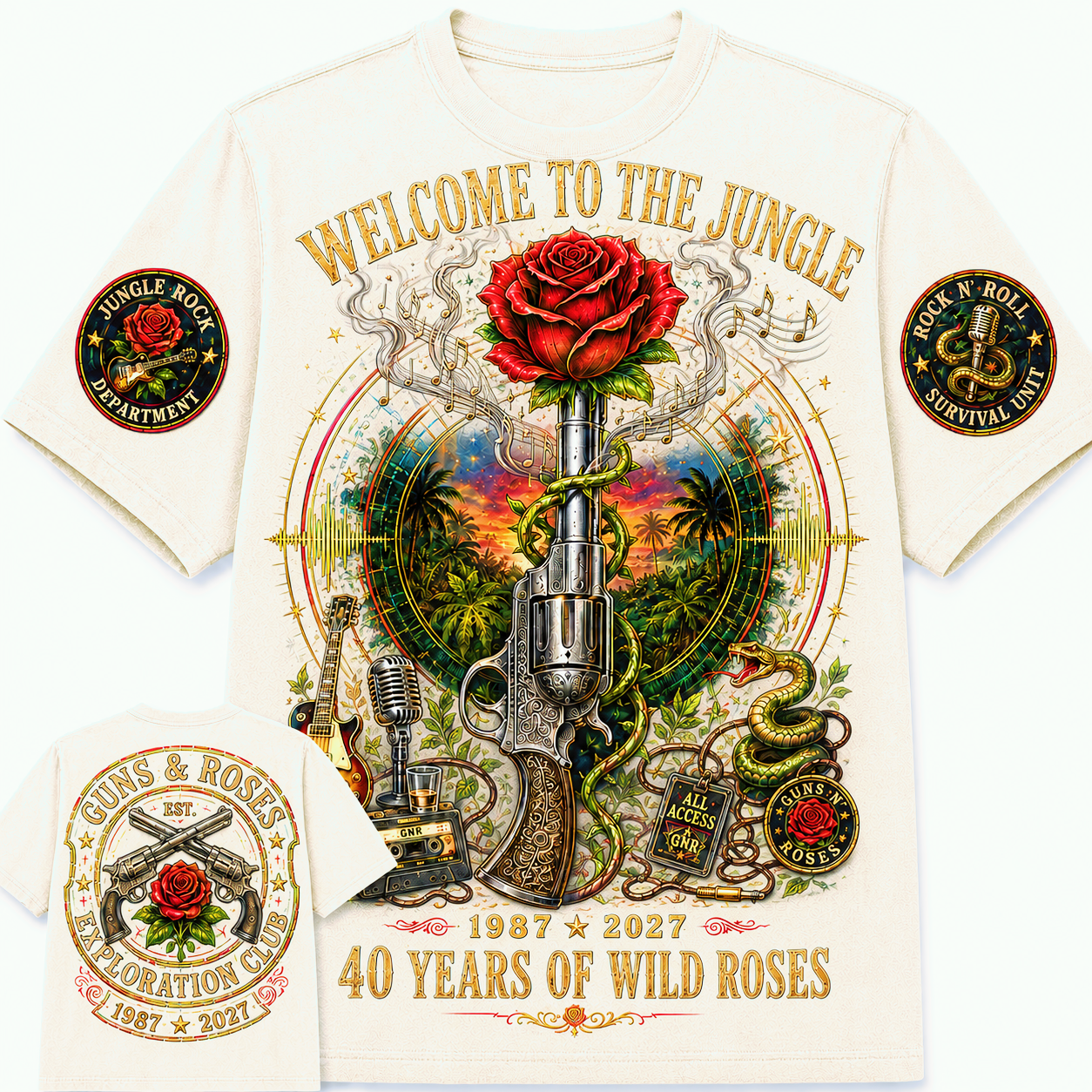 Welcome to the Jungle 40th Anniversary Rock T-Shirt