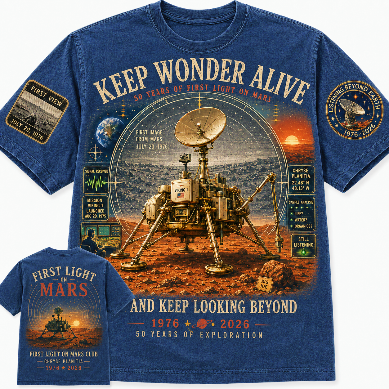 First Light on Mars 50th Anniversary T-Shirt