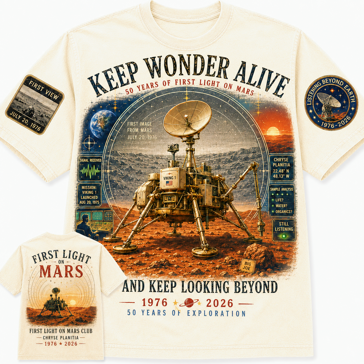 First Light on Mars 50th Anniversary T-Shirt