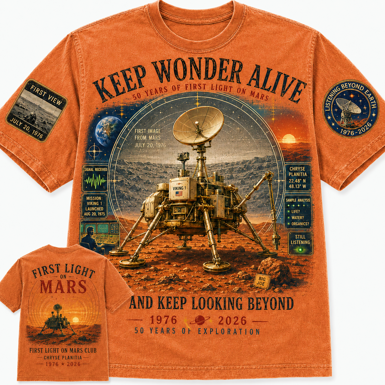 First Light on Mars 50th Anniversary T-Shirt
