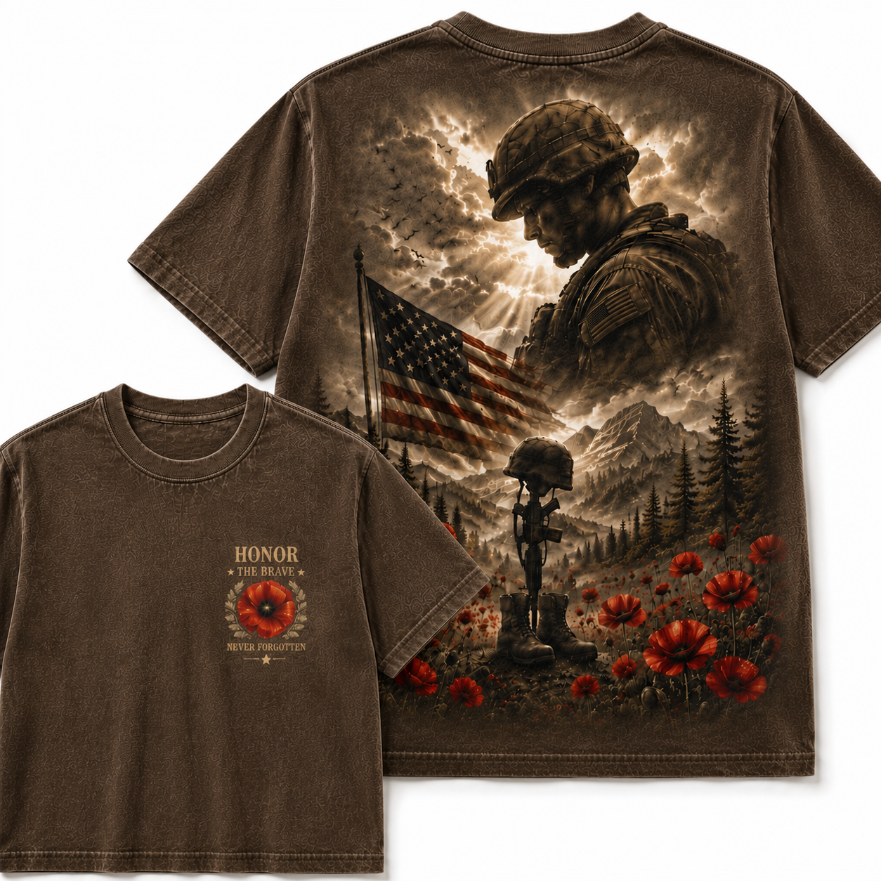 Honor The Brave Poppy Tribute Tee