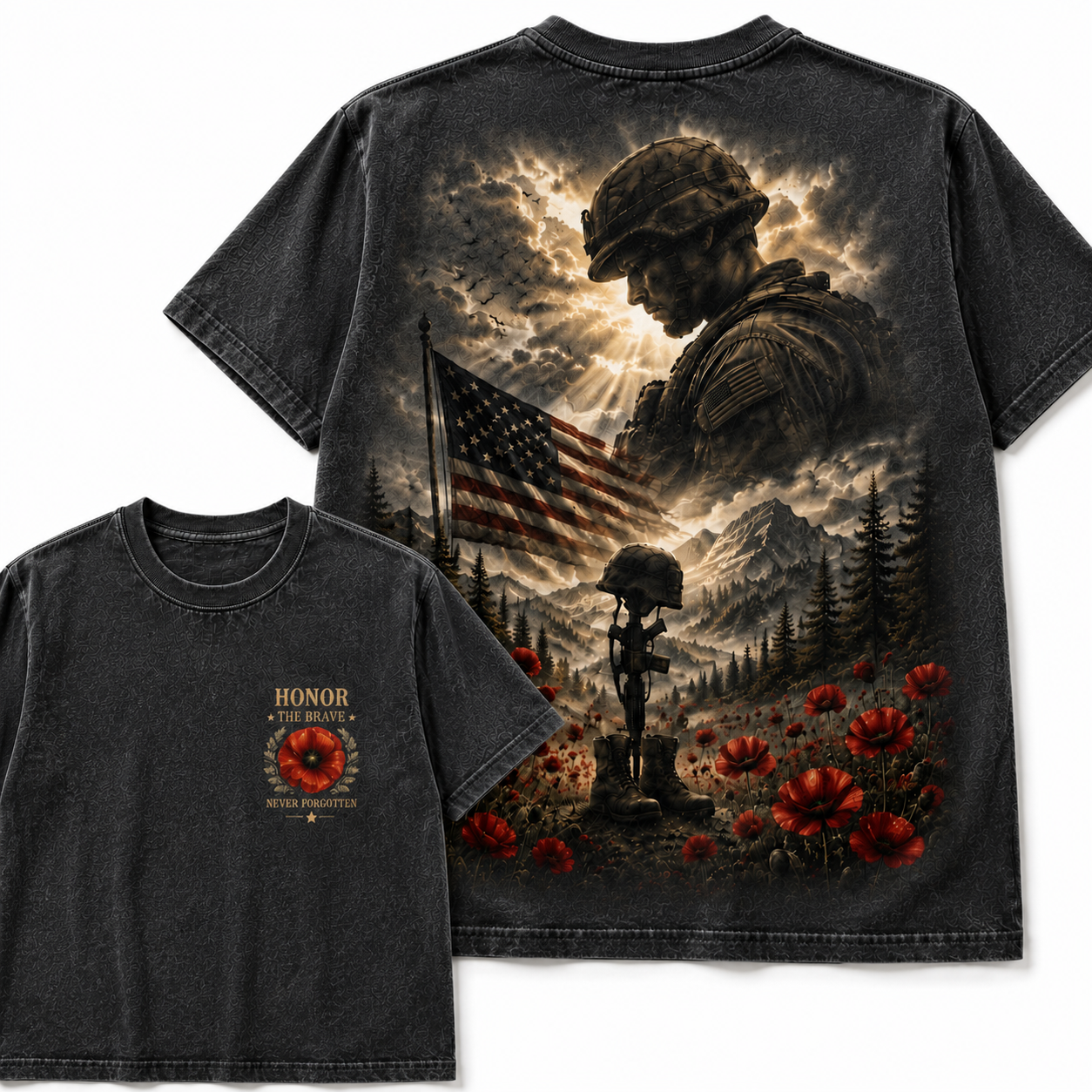 Honor The Brave Poppy Tribute Tee