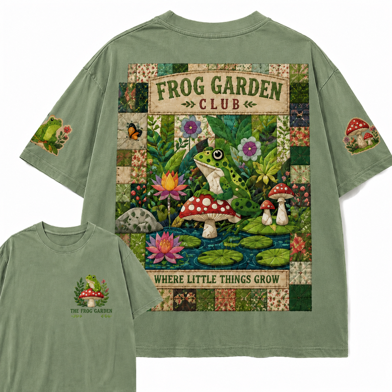 Frog Garden Club Patchwork Tee