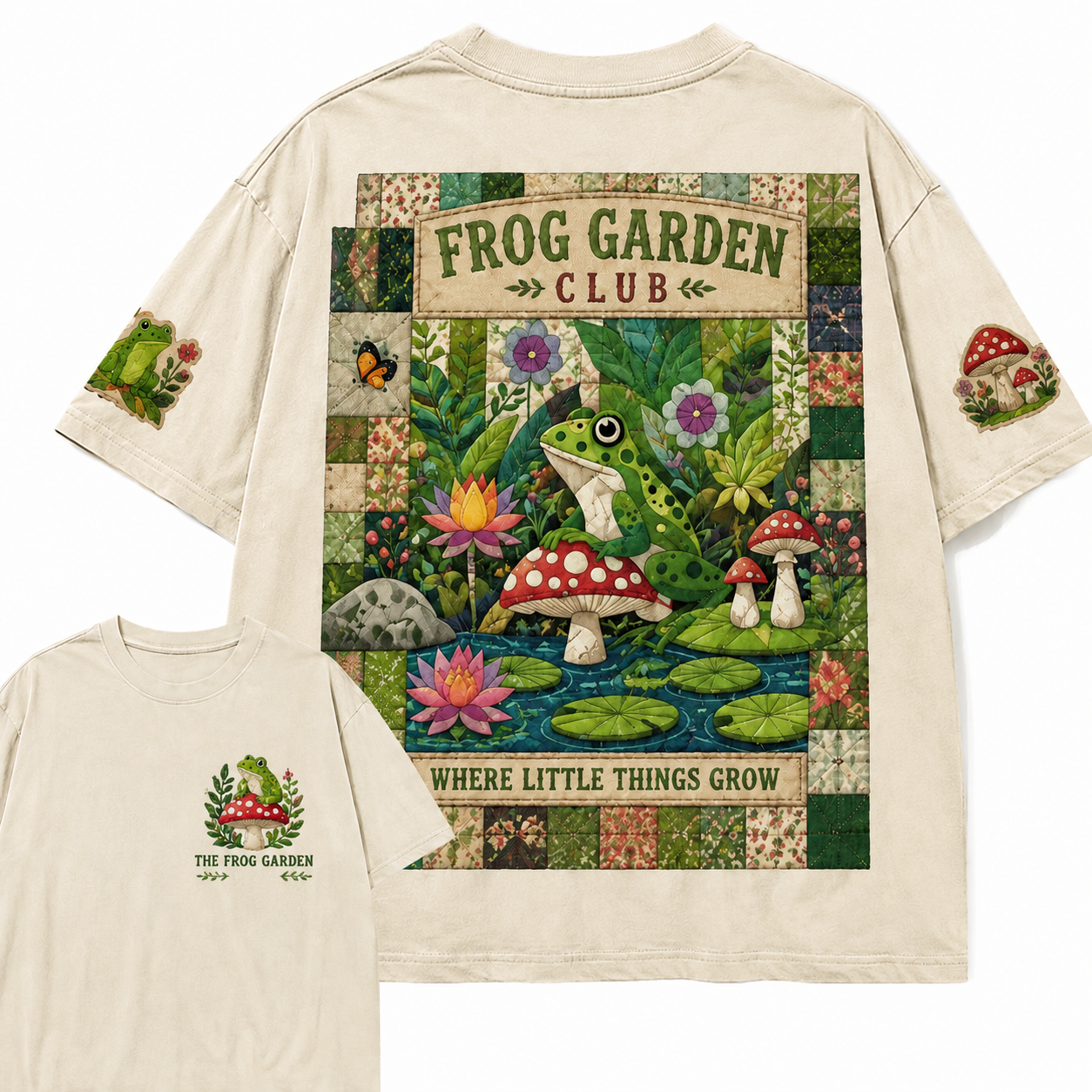 Frog Garden Club Patchwork Tee