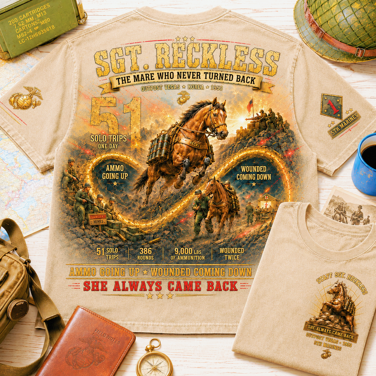Sgt. Reckless Never Turned Back T-Shirt