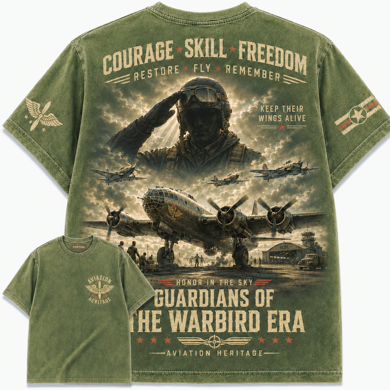 Guardians of the Warbird Era Aviation Heritage T-Shirt