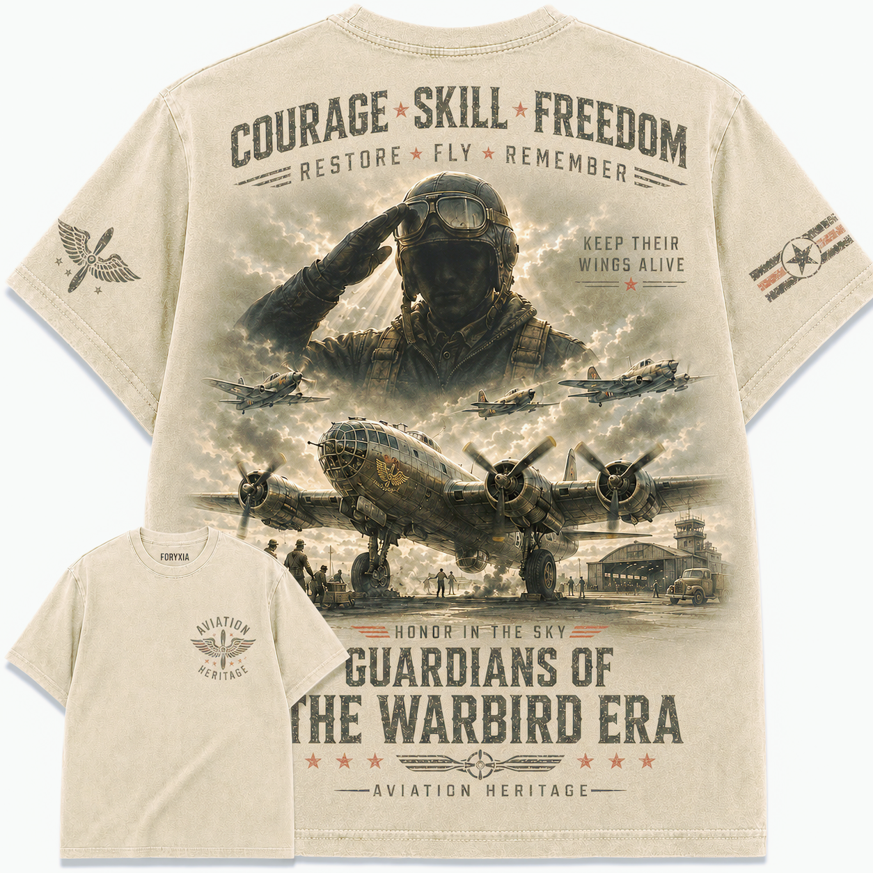Guardians of the Warbird Era Aviation Heritage T-Shirt