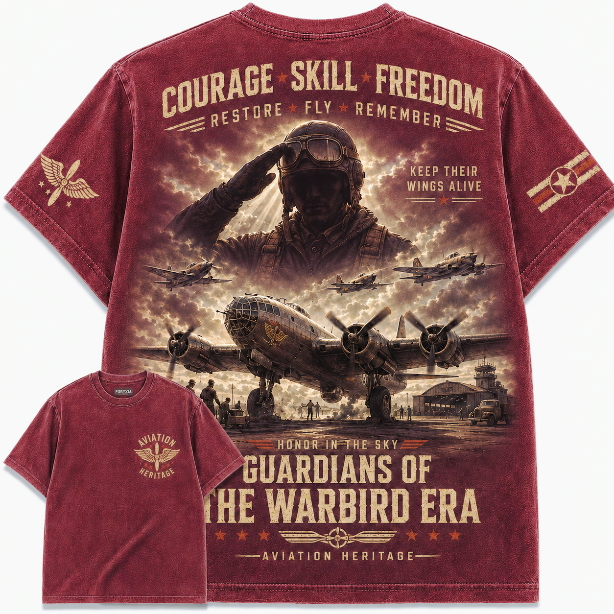 Guardians of the Warbird Era Aviation Heritage T-Shirt