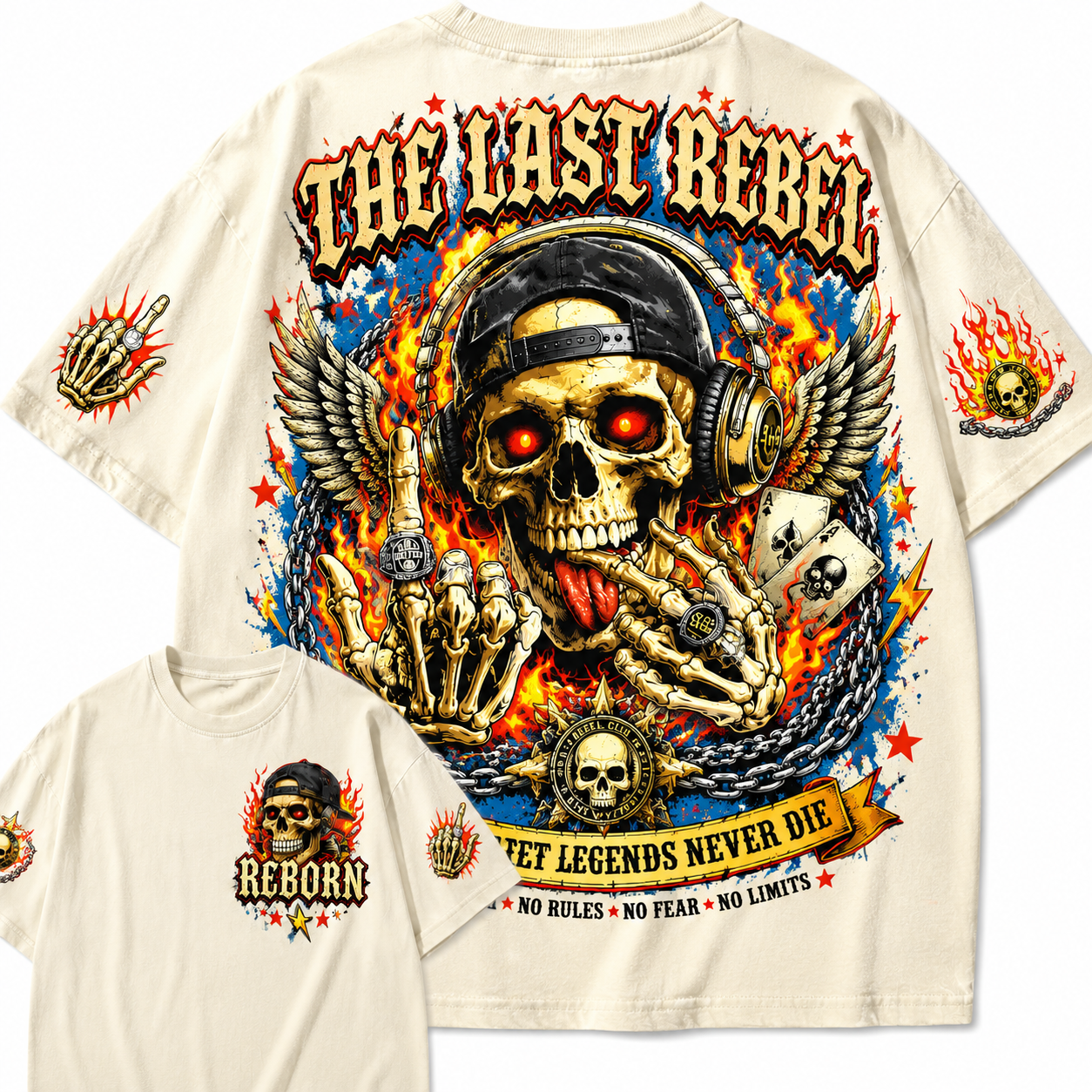 Rebel Forever Skull Graphic Tee
